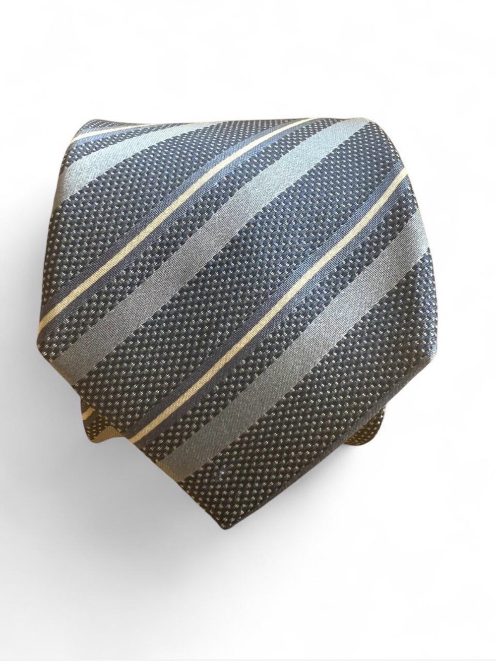 Christian Dior Blue Diagonal Striped Silk Tie | Designer Mens Neckwear